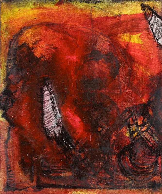 Game prima, quadro di Andres Hunger, artista contemporaneo marchigiano — tecnica mista