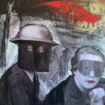 La Sibilla Cavaliere, quadro in tecnica mista di Andres Hunger, artista marchigiano