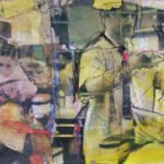 Barbiere, quadro in tecnica mista Andres Hunger, pittore contemporaneo delle Marche