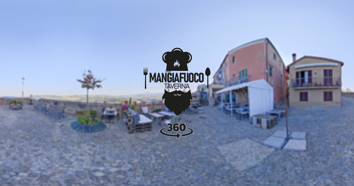 La terrazza panoramica della Taverna Mangiafuoco a Rosora, vista sui colli marchigiani