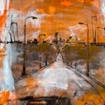 La Strada di Dio, quadro di Andres Hunger, pittore marchigiano contemporaneo — tecnica mista su tela